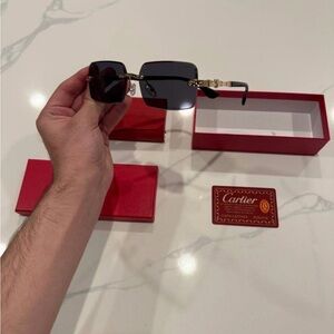 Cartier Gold and Black Sunglasses